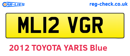ML12VGR are the vehicle registration plates.