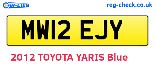 MW12EJY are the vehicle registration plates.