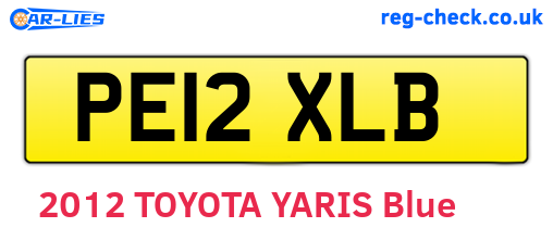 PE12XLB are the vehicle registration plates.