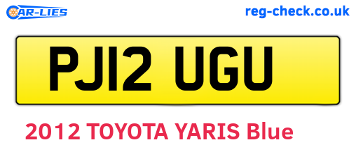 PJ12UGU are the vehicle registration plates.