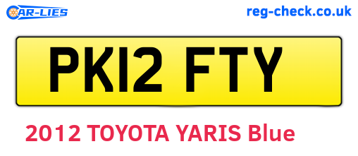 PK12FTY are the vehicle registration plates.