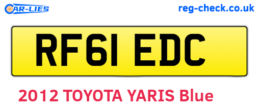 RF61EDC are the vehicle registration plates.