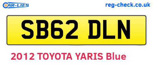SB62DLN are the vehicle registration plates.