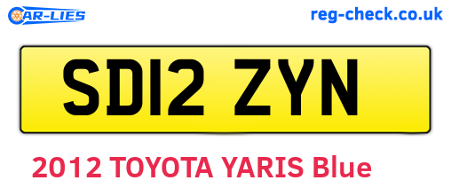 SD12ZYN are the vehicle registration plates.