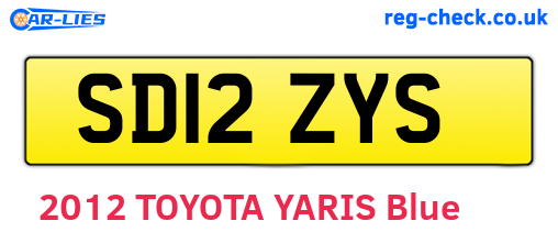 SD12ZYS are the vehicle registration plates.