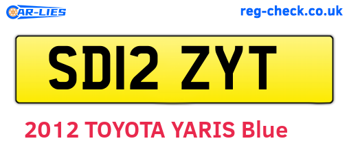 SD12ZYT are the vehicle registration plates.