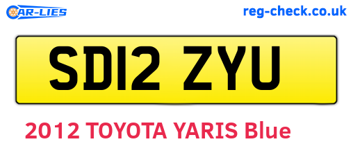 SD12ZYU are the vehicle registration plates.