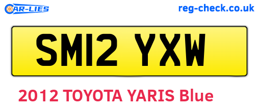 SM12YXW are the vehicle registration plates.