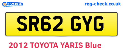 SR62GYG are the vehicle registration plates.