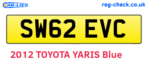 SW62EVC are the vehicle registration plates.