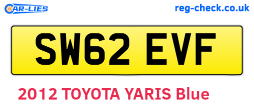 SW62EVF are the vehicle registration plates.
