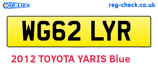 WG62LYR are the vehicle registration plates.