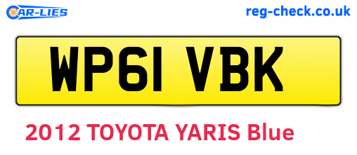 WP61VBK are the vehicle registration plates.