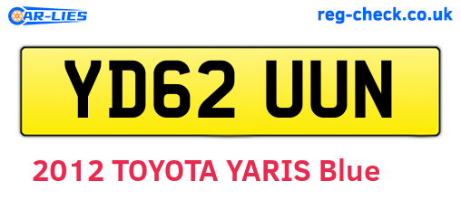 YD62UUN are the vehicle registration plates.