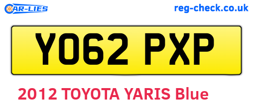 YO62PXP are the vehicle registration plates.