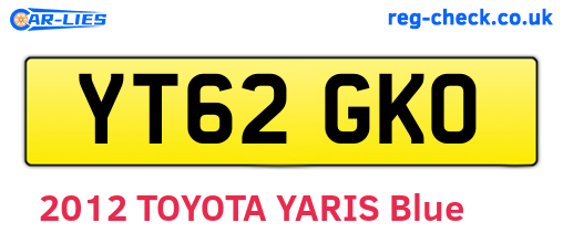 YT62GKO are the vehicle registration plates.