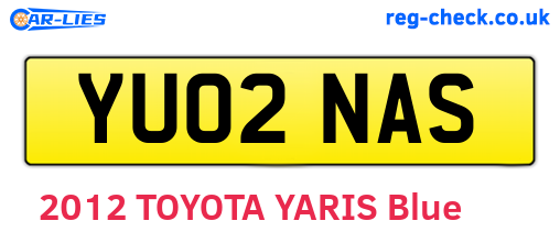 YU02NAS are the vehicle registration plates.