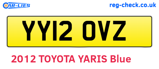 YY12OVZ are the vehicle registration plates.