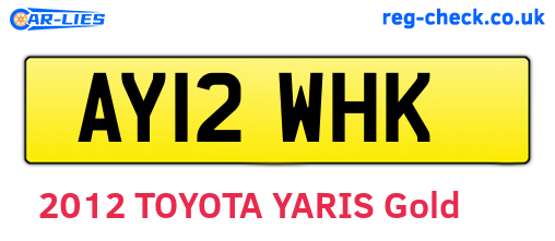AY12WHK are the vehicle registration plates.