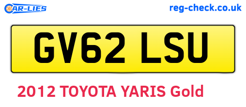GV62LSU are the vehicle registration plates.
