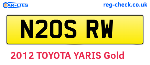 N20SRW are the vehicle registration plates.