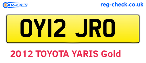 OY12JRO are the vehicle registration plates.