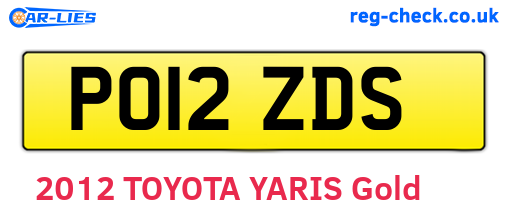 PO12ZDS are the vehicle registration plates.