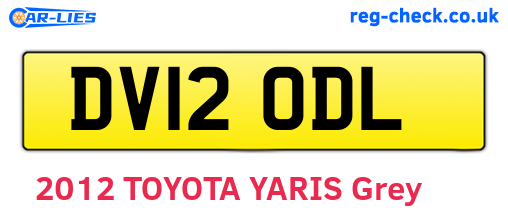 DV12ODL are the vehicle registration plates.