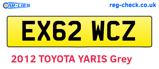 EX62WCZ are the vehicle registration plates.