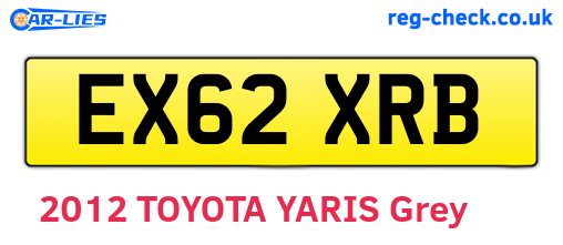 EX62XRB are the vehicle registration plates.