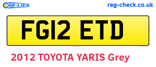 FG12ETD are the vehicle registration plates.