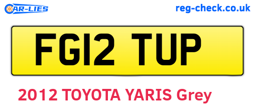 FG12TUP are the vehicle registration plates.
