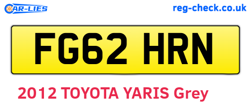 FG62HRN are the vehicle registration plates.