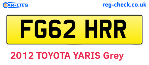 FG62HRR are the vehicle registration plates.