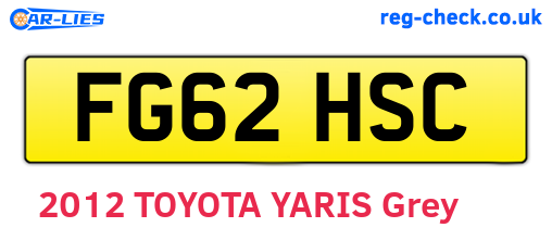 FG62HSC are the vehicle registration plates.