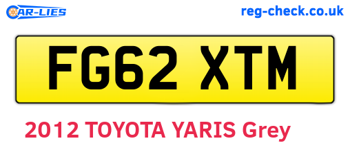 FG62XTM are the vehicle registration plates.