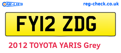 FY12ZDG are the vehicle registration plates.