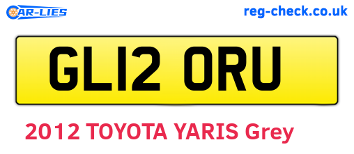 GL12ORU are the vehicle registration plates.