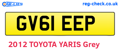 GV61EEP are the vehicle registration plates.