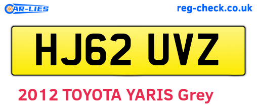 HJ62UVZ are the vehicle registration plates.