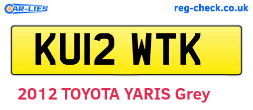 KU12WTK are the vehicle registration plates.