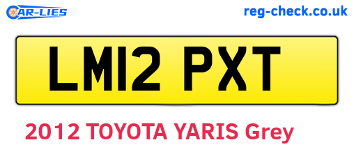 LM12PXT are the vehicle registration plates.