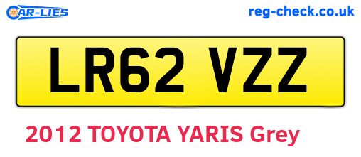 LR62VZZ are the vehicle registration plates.