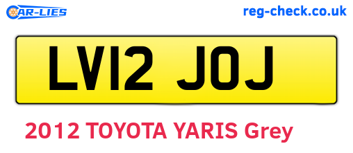 LV12JOJ are the vehicle registration plates.