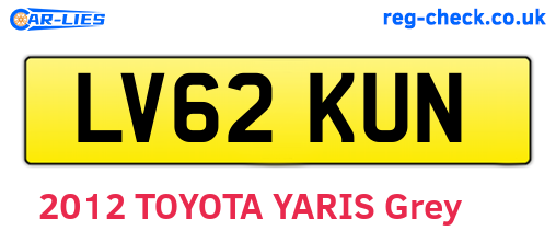 LV62KUN are the vehicle registration plates.