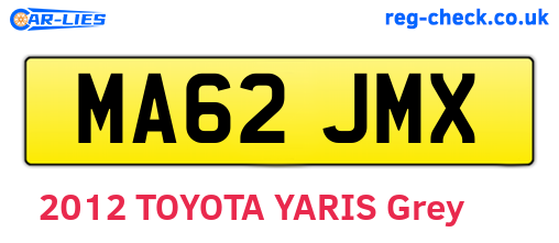 MA62JMX are the vehicle registration plates.