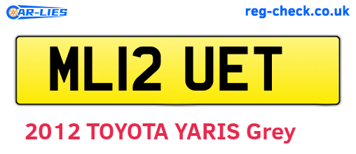 ML12UET are the vehicle registration plates.