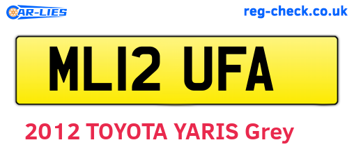 ML12UFA are the vehicle registration plates.