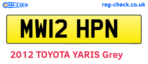 MW12HPN are the vehicle registration plates.
