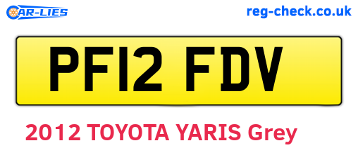 PF12FDV are the vehicle registration plates.